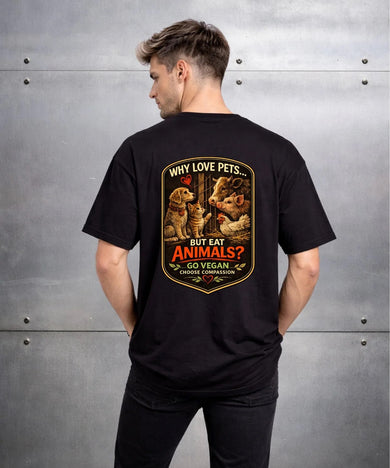 Black back — why love pets but eat animals, go vegan