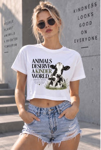 Animals Deserve a Kinder World - Crop Top